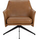 Crosby Missouri Cognac Leather Swivel Lounge Chair, Swivel